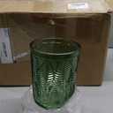 Ninehaoou 6 Pcs (H: 7" W: 4") Embossed Flower Vase Pedestal Glass Vase Big Base Thickened Crystal Vintage Vases for Wedding Party Home Decor Table Centerpiece House Warming Gifts (Green,Classic)
