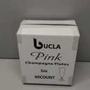 bUCLA 60 Pack Pink Plastic Champagne Flutes Disposable - 5 OZ Plastic Champagne Glasses - Fancy Champagne Cups - Ideal for Party