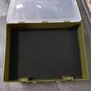 Foam Name Badge Holder with Case (Holds 48 Badges) Tray ID Badge Organizer Clear Tag Holders for Desk Office School (Army Green)