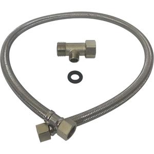 BOSS BIDET T-Adaptor & Hose - Flexible Braided Stainless Steel Hose | Fits US Toilets (Stainless Steel)