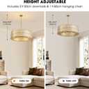30inch Gold Crystal Chandelier, 2-Tier Round Drum Brass Chandeliers Modern Luxury, 8-Light Splicing Crystal Pendant Ceiling Light Fixture for Dining Living Room Foyer Kitchen Entryway