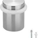 Floor Door Stopper Door Stop-Classy Solid Steel Modern Heavy Duty Door Stoppers -Floor Mount Anchor Screw-Wall Protector for Commercial Door(Stainless Steel White, 1.5 Inch)