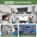 RV Window Shade - 16 * 16 inch RV Skylight Shade Cover for RV Sunroof Window, 600D Oxford Fabric RV Window Insulation, Waterproof, Foldable Velcro, Motorhome Accessories, Black
