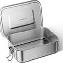 G.a HOMEFAVOR Stainless Steel Bento Lunch Box - Leak-Proof Metal Bento Box, Large Food Container with Lock Clips, Snack Container, Dishwasher Safe, 800 ml/27 oz