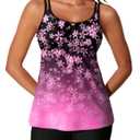 Summer Mae Womens Tankini Swimsuits 2025 Two Piece Bathing Suits Tummy Control Ruched Swim Suits with Shorts Swimwear Blossom Pink 6