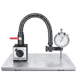 HDLNKAK Dial Indicator 0-1'' with Magnetic Base, Dial Indicator Tools Set for Alignment, 0.001" Accuracy Measurement Tool with Flex Arm Base and Indicator Combo White Dial Indicator