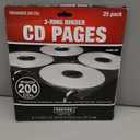 Vaultz CD Binder Pages, 8 CD Capacity per Sheet, 25 Sheets per Box, Clear and Black (VZ01401)