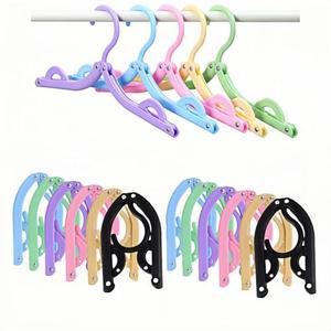 Geettcaifu 12 Pcs Travel Folding Hangers Cruise Ship Essentials, Portable Plastic Folding Clothes Hanger, Foldable Drying Rack for Suitcase, Camping, Flying, Hotel, Road Trip Essentials