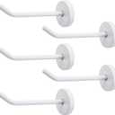 MY MIRONEY 5PCS White Coat Hooks Stainless Steel Robe Hook Hardware Wall Mount Towel Hangers with Screws for Bathroom, Bedroom, Livingroom, Closets (3.78")