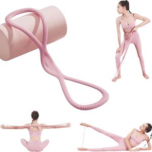 Resistance Bands, Figure 8 Exercise Bands for Women Men, Figure 8 Resistance Band, Keep Resistance Band Figure 8, Exercise Bands for Strength Training, Yoga, Pilates, Elastic Pull Bands (Pink 15lb)