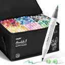 Ohuhu Alcohol Based Brush Markers -Double Tipped Art Marker Set for Artists Adults Coloring Sketch Illustration - Brush & Fine Dual Tips - 216 Colors - Honolulu B of Ohuhu Markers - Refillable Ink