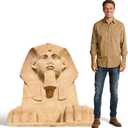 3.8 Ft Sphinx Cardboard Cutout Life Size Egyptian Statue Standee Ancient Egypt Stand Up Backdrop Props for Egyptian Theme Party Decor Indoor Outdoor Classroom Museum Events Photo Booth
