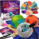 PIBEX Gemstone Dig Kit, Dig up 15 Rocks & Minerals from Earth Moon Mars, Solar System Planets Geology Science Set, Space Rock Mining Toys for Kids, STEM Gift for Boys & Girls Age 6-8-12