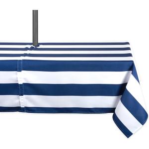 DII Cabana Stripe Outdoor Zippered Tabletop Collection, Stain/Wrinkle Resistant & Waterproof, 60 x 120, Nautical Blue