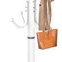 Metal Coat Rack Stand with Natural Marble Base, Modern Coat Rack Freestanding, 360Rotary Coat Racks with 14 Hooks, White Coat Stand Hall Tree Hanger Stand for Entryway, OfficeCorner