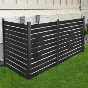 TURSTIN 3 Panels Air Conditioner Fence 38“W x 42”H No Dig Wood Privacy Screens Trash Can Fence Panels for Outdoor Privacy Fence Pool Equipment Enclosure