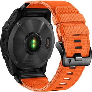 Abanen Upgraded Quick Fit 22mm Nylon Watch Bands for Garmin Fenix 8 47mm / Fenix 7 / epix Pro 47mm, Adjustable Webbing Sports Strap with Stainless Steel Clasp for Instinct 3 45mm, Fenix 6/5