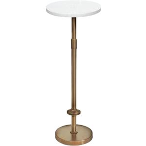 Martini Table Height Adjustable, Drink Tables for Small Spaces, Round Side Table, Tiny Side Tables for Living Room, Bedroom, Cocktail (White)