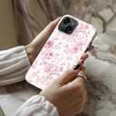 for iPhone 14 Plus Case Cute Wireless Charging Compatible Dual-Layer Shockproof Protection with Stylish Wildflower Design Protective Cover for Women - Romantic Pink Bloom