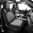 GXT Custom Fit Toyota Tacoma Seat Covers, Front & Rear Waterproof Leather Car Seat Covers, Car Seat Cushion Fit for 2016-2023 Toyota Tacoma Double/Crew Cab(Black and Grey)