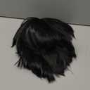 Brrnoo Men Short Wig, Black Wig Synthetic Heat Halloween Cosplay Hair Wig, Male Guy Daily Cosplay Party Wigs