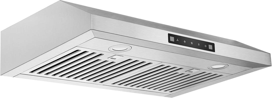 Range Hood 30 Inch Under Cabinet with 600CFM, Gesture Sensing & Touch Control Kitchen Vent Hood of Ductless/Ducted Vent with Stainless Steel Filters