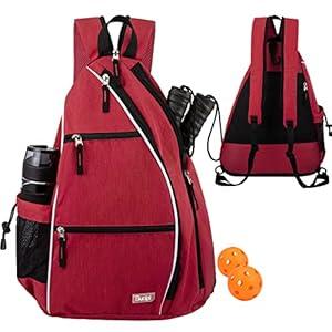 Sucipi Pickleball Bag for Women Pickleball Backpack Reversible Pickleball Paddle Bag Pickleball Rackets Bags for Ladies, Wine Red, M, Modern
