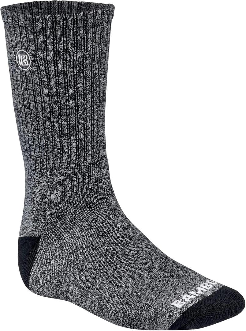 Premium Bamboo Rayon Crew Work Socks- Moisture Wicking, Odor Eliminating Crew Socks for Men (Medium)