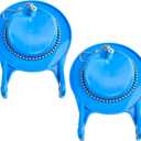 2 PCS Toilet Flappers Replacement 3 Inch Compatible for GA715014-GEG1 with Stainless Chain and Hook - Reliable Toilet Flapper, Blue