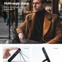 SURITCH for Samsung Galaxy A15 Case with Magnetic Camera Slide Cover & Adjustable Kickstand & Screen Protector, Rugged Full-Body Shockproof Dual-Layer Protective Cover for Samsung A15 6.5 Inch-Black