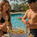 5.5L 16.7x6.4x7.3in Small Ice Bucket 2PCS with Drying Mat & Scoops for Parties, Mimosa Bar Supplies Beverage Tubs for Champagne Beer Sparkling Wine, Drink Cooler/Holder Food Grade Boat Shape