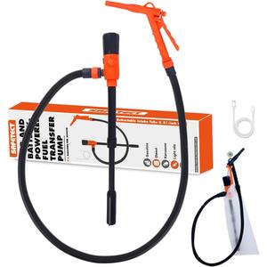 Siphon Pump for Gasoline, Fuel Transfer Pump Powered By USB Charging or AA Battery, 2.8 GPM Gas Can Pump, Telescoping Gas Can Pump Battery Operated, 51" Transfer Hose, Leak-proof, Manual Siphon Pump