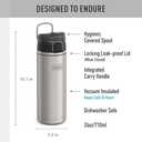 THERMOS ICON SERIES, Stainless Steel Water Bottle with Spout - 24 Ounce, Matte Stainless Steel - Vacuum Insulated Water Bottle with Lid