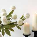 VIERENA 6 Pcs Faux Silk Pompon Mum Artificial Flowers for Vase -27", Bulk Fake Chrysanth Branches with Stems for DIY Bouquet Centerpieces Wedding Fillers Arrangements Shower Decorations (Cream)