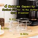 Acrylic Syrup Dispenser Organizer, 360°Rotating Storage Rack for 4 Bottles,Clear Coffee Syrup Bottle Holder for Coffee Station Accessories,Home Bar,Kitchen-Fits 16.9 oz Bottles(Syrup Rack Only)