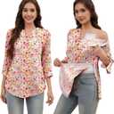 Post Shoulder Surgery Shirt for Women Tear Away 3/4 Sleeve Tops After Rotator Cuff Shirt V Neck Chemo Port Adaptive Clothing (S)