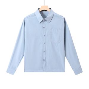 Women Long Sleeve Polo, Small, Light Blue