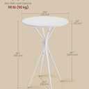 VASAGLE Bar Table, Round Cocktail High Top Pub Bistro Table for Party, Kitchen Dining, Home Bar, 23.6 x 23.6 x 41.3 Inches, Metal Frame, Modern Style, Easy to Assemble, Cloud White and Matte White, 1 Pack