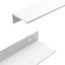 goldenwarm 10 Pack White Finger Edge Pulls Drawer Finger Pulls Kitchen Hardware Handles Bedroom Dresser Drawers, 5in Hole Centers