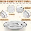 6 Pcs Stainless Steel Cat Bowls, Shallow Cat Dish, Metal Kitten Food Water Bowls for Small Pets, Dishwasher Safe, 6 Set