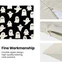 CXMEIFLY Halloween Decor Pillow Covers 18x18 Inch Set of 2 Black and White Ghost Boo Throw Pillows for Couch Happy Halloween Indoor Outdoor Farmhouse Decorative Cushion Case for Sofa Bed Decorations