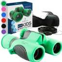 Think Peak Green Binoculars Science Toy for Kids Ages 3-12 Years - Real Compact Outdoor Adventure & STEM Educational Nature Hiking Explorer for Bird Watching, Camping Childrens Birthday Gift