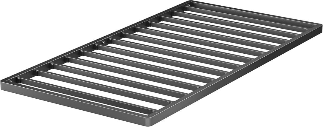 VIPSHOW 2 Inch Twin Metal Box Spring with Round Corners - 3000 lbs Capacity, Low Profile Bed Slat Replacement Bunkie Board with Steel Slats, Noise-Free, Easy Assemble, Black