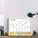 Calendar Whiteboard for Wall, TANKEE 17x13 Inches Whiteboard Calendar Cork Board Combo, Small Magnetic White Board with Wood Framed, Hanging Dry Erase Board for Kitchen Home Office School Planner