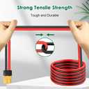 12AWG XT60 Extension Cable 1FT 2PCS XT60 to XT60 Cable with Male to Female Connector for RC Battery Portable Power Station Solar Pane