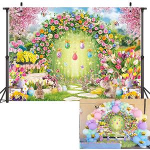 Easter Backdrop 8x6ft Spring Easter Party Photography Background Decoration Banner Baby Shower Photo Tapestry Booth Props