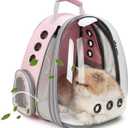 Lollimeow Cat Carrier Backpack, Bubble Expandable Backpack Carrier, Pets and Small Dogs,Airline-Approved, Designed for Travel, Hiking, Walking & Outdoor Use (Front Expandable-Pink)