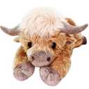 uoozii 20" | 4 Pounds Highland Cow Weighted Stuffed Animals with Unscented Microwavable Heating Pad, Cute Coolable Heatable Weighted Plush Warm Gift for Kids & Adults 