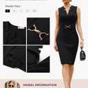 GRACE KARIN Work Dresses for Women 2026, V Neck Business Office Bodyon Dress, Sleeveless Pencil Semi Formal Midi Dress Black XL