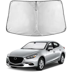 EcoNour Windshield Sunshade Compatible for Mazda 3 2014-2024 2025 2026, Sun Visor for Front Windshield & Window Sun Shade Cover, UV Heat Blocker & Protector, Car Accessories